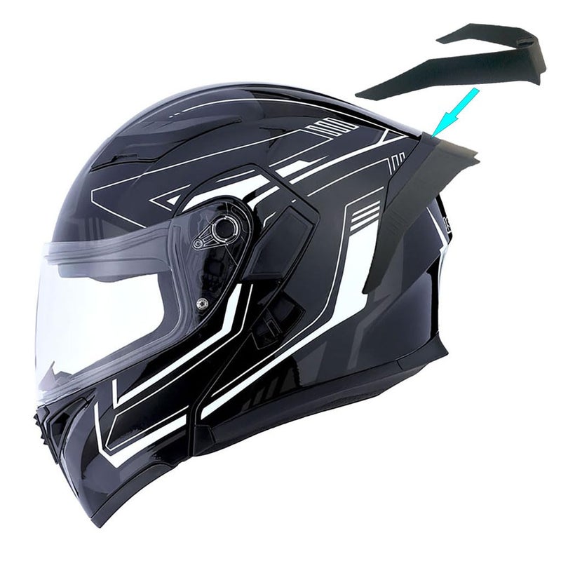 1Storm Motorcycle Modular Full Face Helmet Flip up Dual Visor Sun Shield: HB89 Arrow White - Image 1